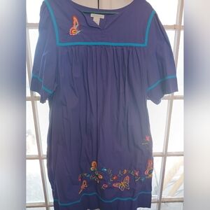 Bechamel Purple Dress with Colorful Butterfly Embroidery